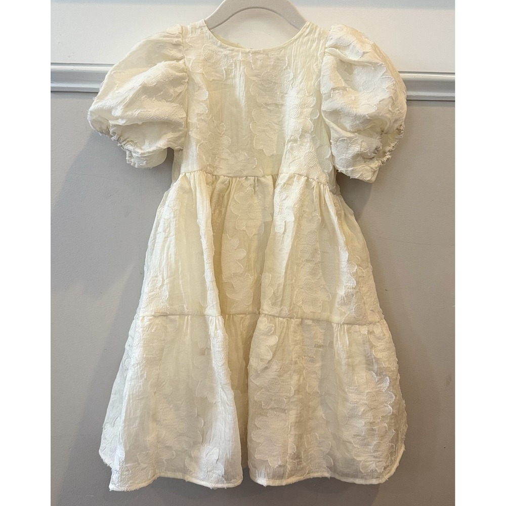 Noralee NWT Girls 2Y Ivory Floral Puff Sleeve Flower Girl Dress Bloomers Wedding
